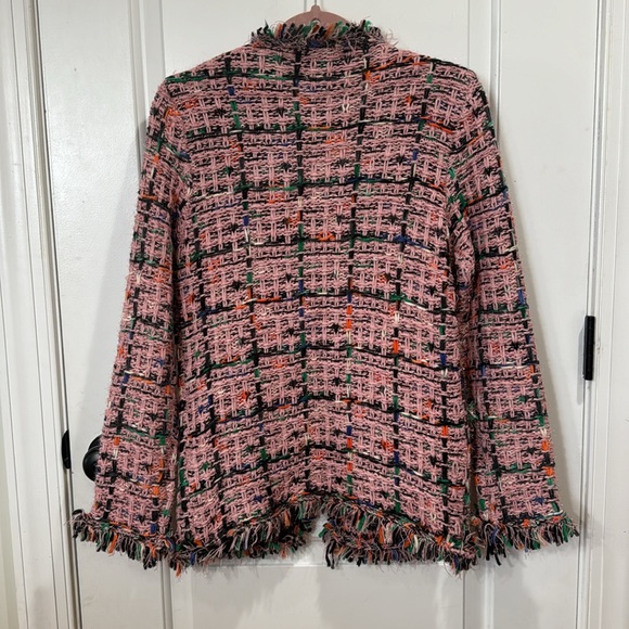 ENGLISH FACTORY PINK TWEED BOLERO SWEATER JACKET SMALL - Picture 10 of 11